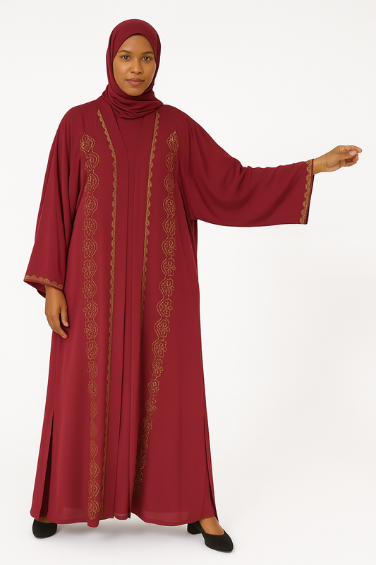 Ruby Elegance Abaya
