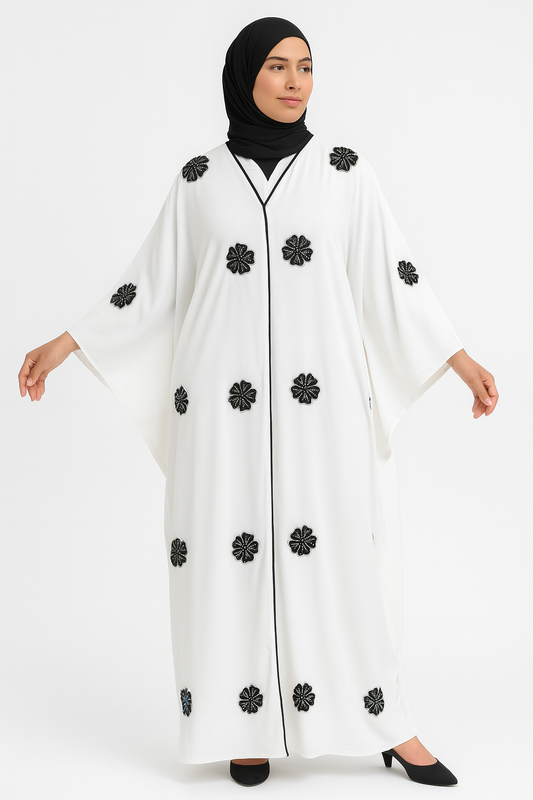 White Dahlia Abaya
